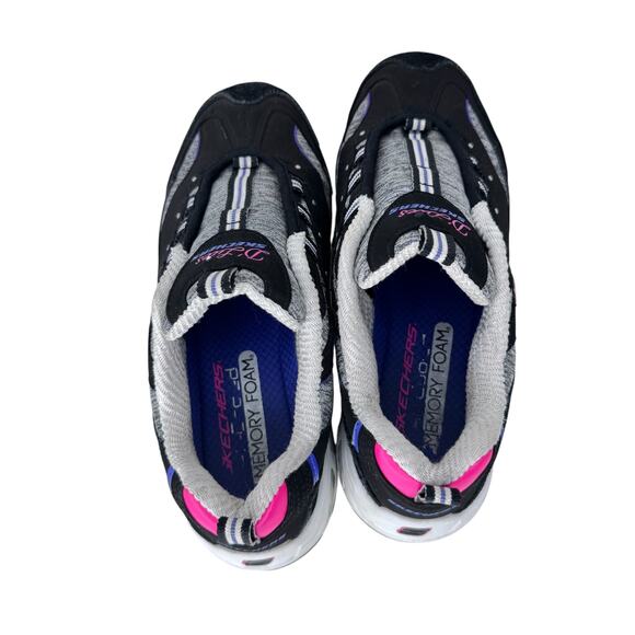 Skechers D'Lites Training Sneakers Womens 7 Gray Black Logo Memory Foam‎ 149060 - Picture 6 of 12